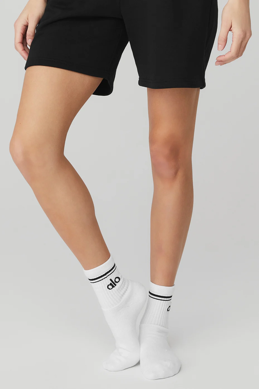 알로요가 Unisex Half-Crew Throwback Sock - White/Black 상품 이미지 2