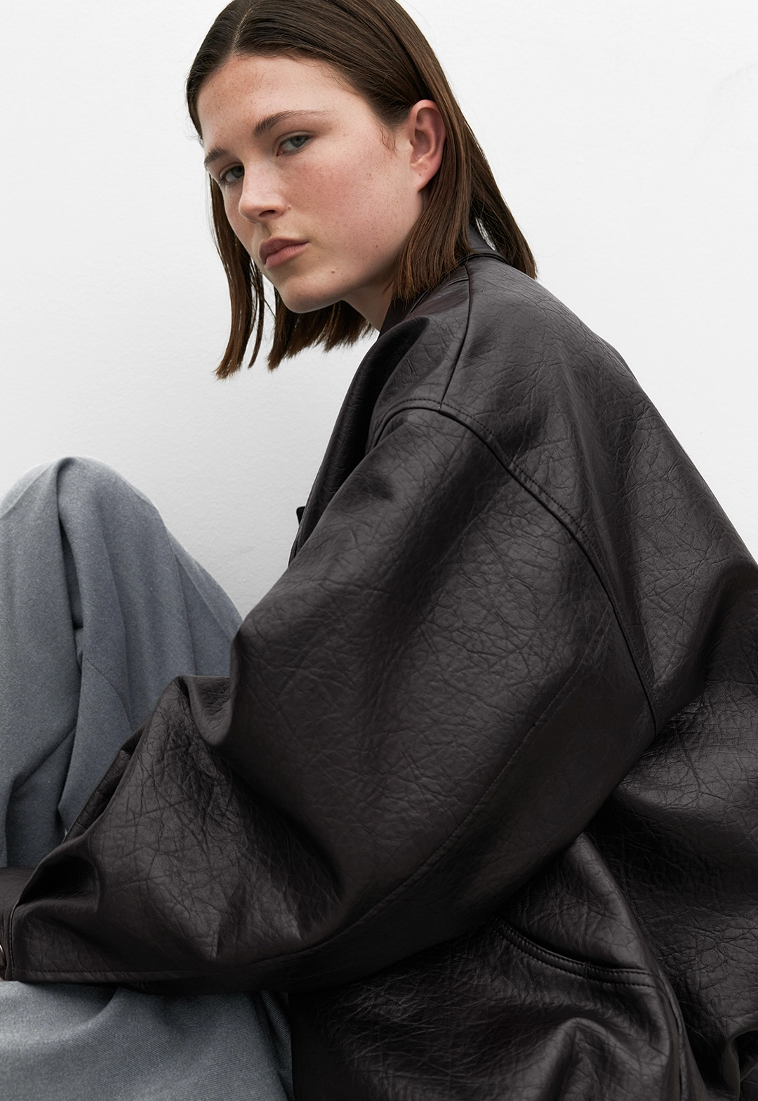 아뜰리에 나인 (JP-588)OVERFIT LEATHER SNAP BUTTON BLOUSON 상품 이미지 3