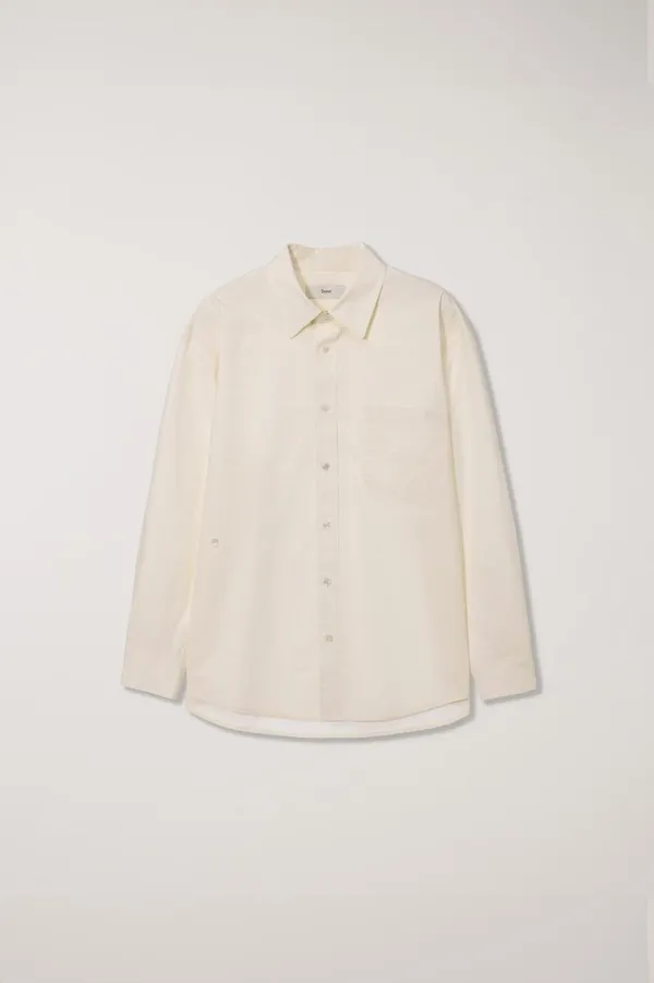 UNISEX PAPERLY COTTON OVERSIZED SHIRT CREAM_UDSH5A107CR