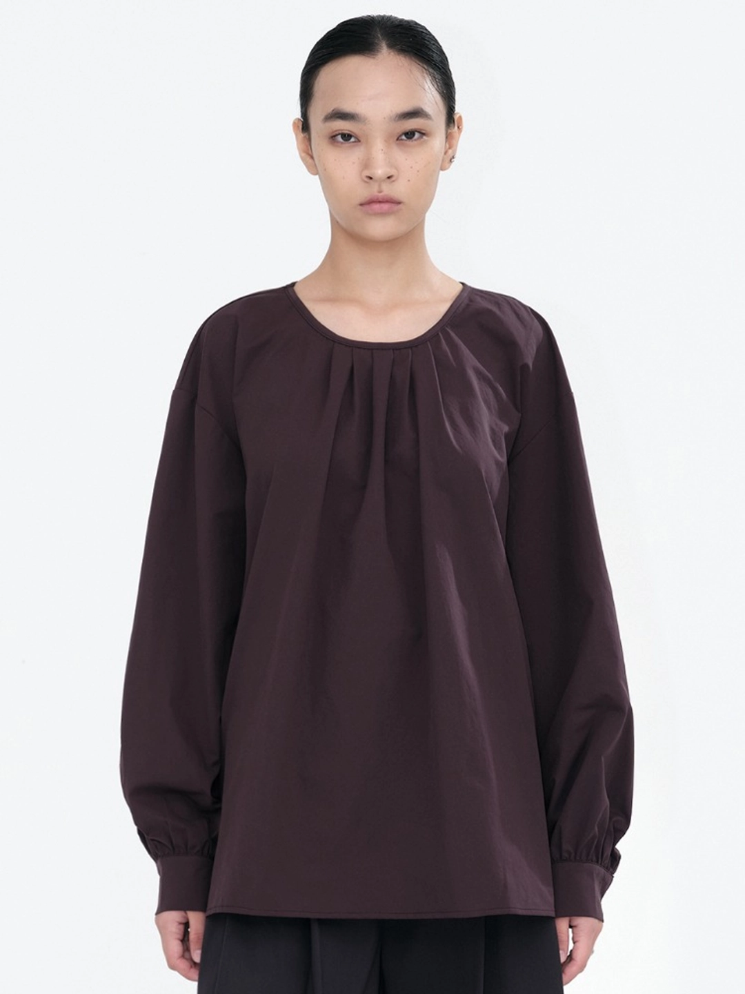 밀로 우먼 Round Shirring Blouse [Purple] 상품 이미지 2