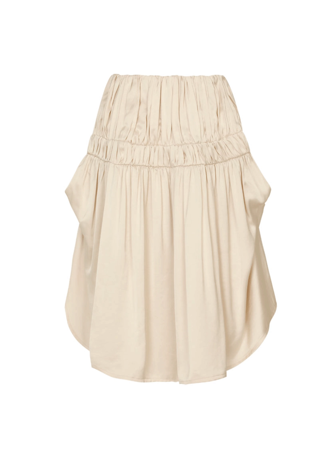 루루서울 Satin Tuck Pleats Skirt (Cream) 상품 이미지 3