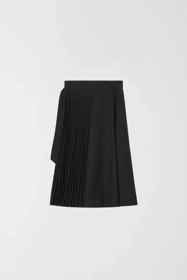 PLEATS BELTED SKIRT_KHAKI BROWN_OD3C2MSK91KBW