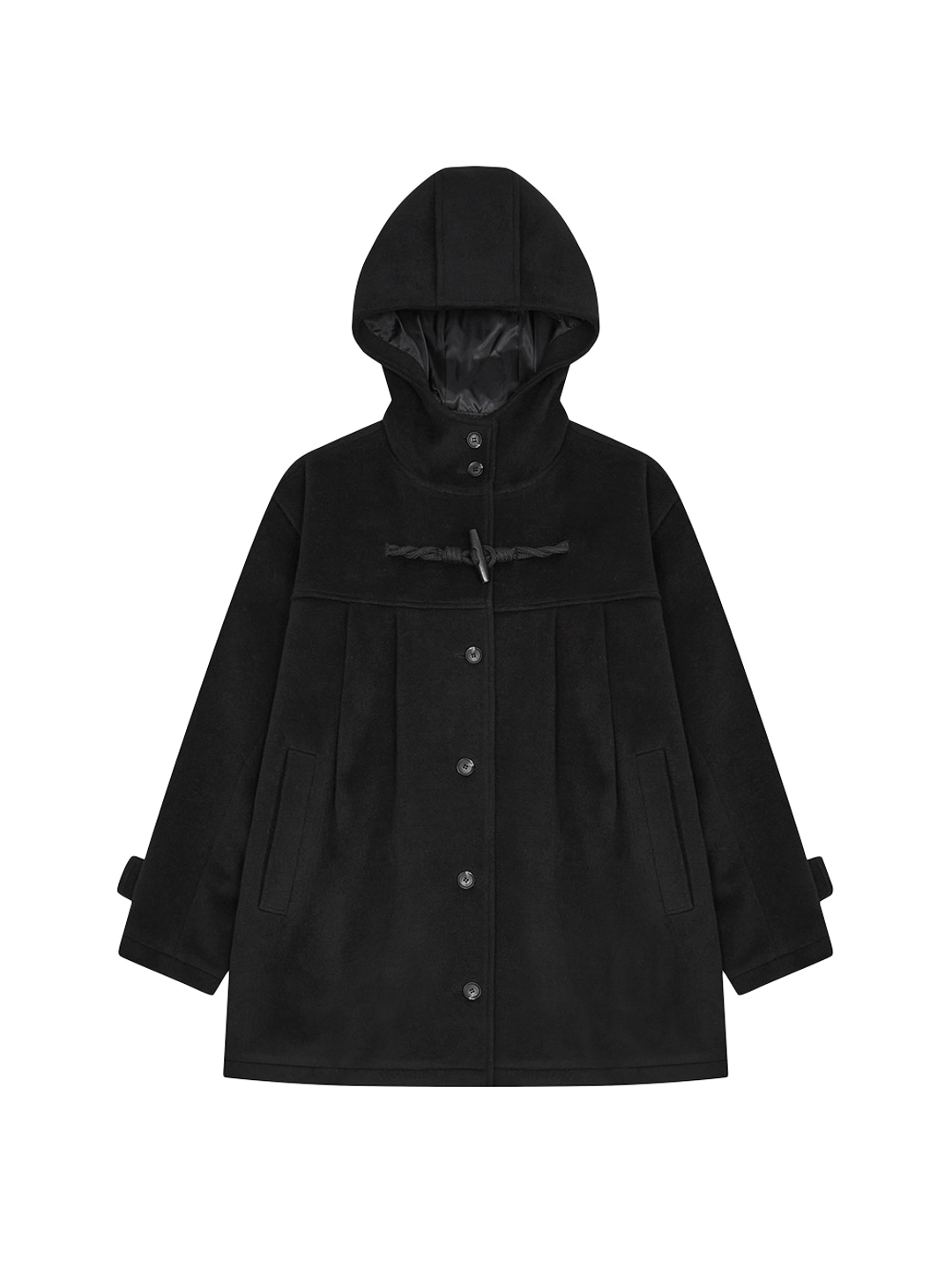 뚜오미오 [09.28 예약 발송] PLEATED TOGGLE WOOL COAT [BLACK] 상품 이미지 1