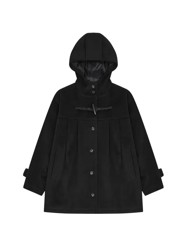 [09.28 예약 발송] PLEATED TOGGLE WOOL COAT [BLACK]