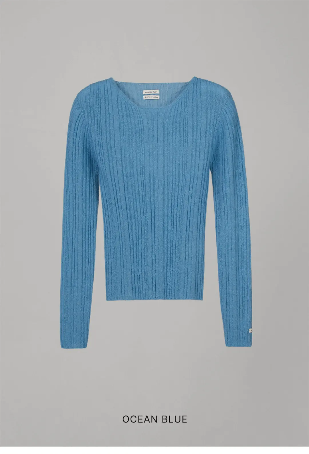 오버듀플레어 MOHAIR RIB KNIT TOP_OCEAN BLUE 상품 이미지 3
