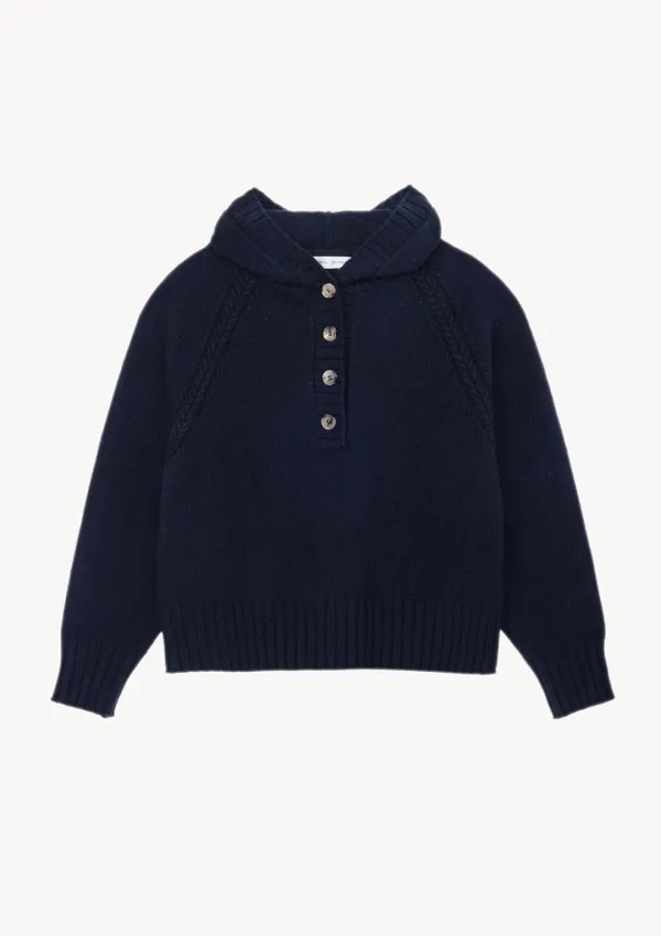 Room Hooded Knit in Navy