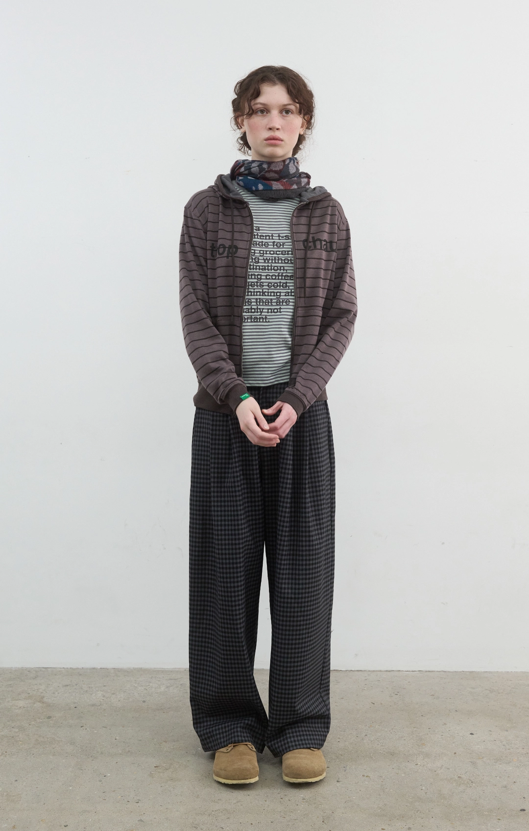 노컨텐츠 429. Check Wide Pants_Black 상품 이미지 1