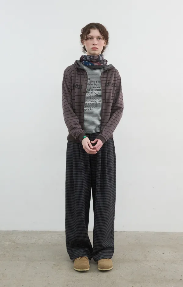 429. Check Wide Pants_Black