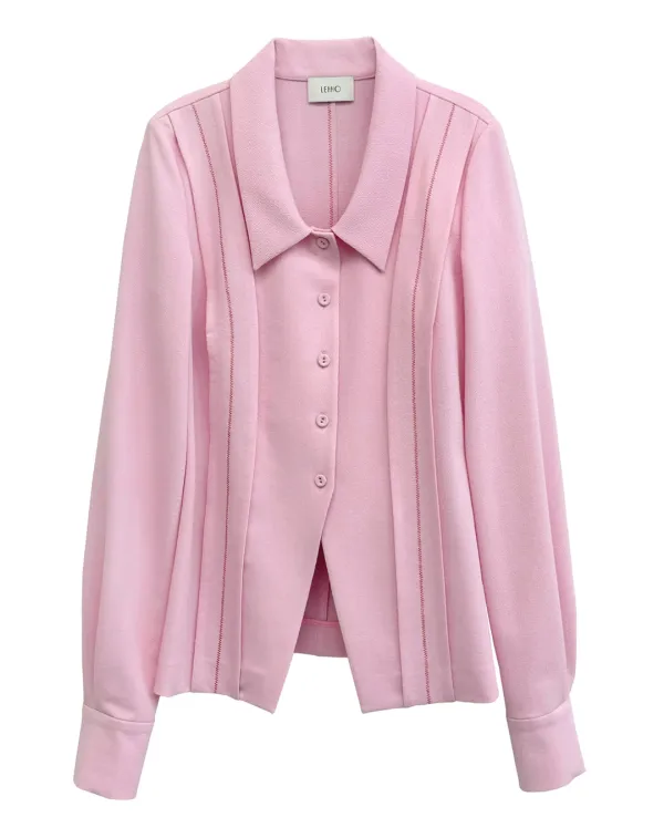 VILAMOURA TEXTURED CREPE LONG SLEEVE SHIRT