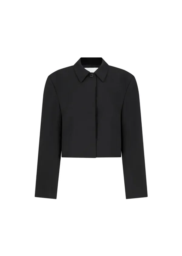 Wool Short Jacket, Black