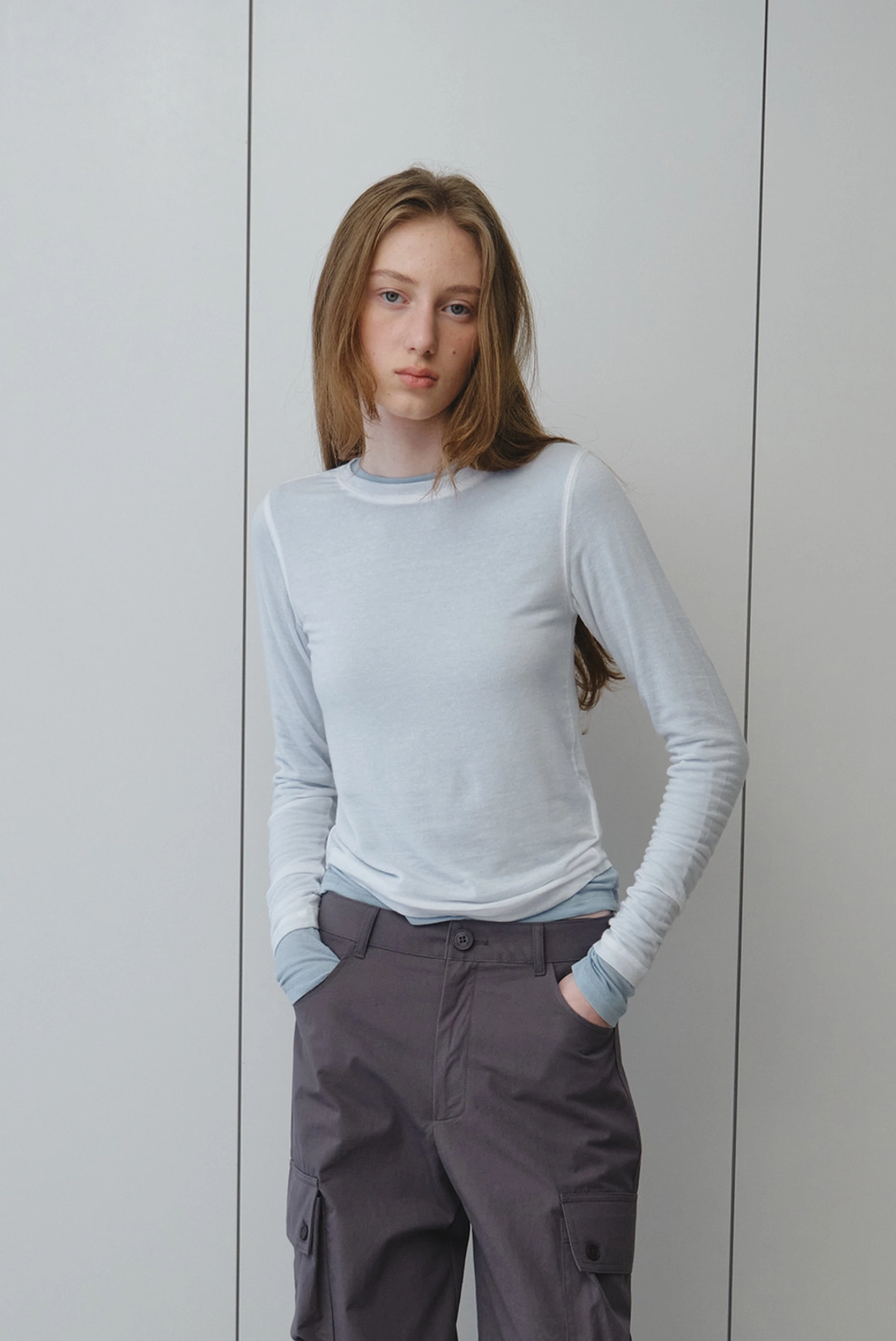 브렌다 브렌든 soft sleeve tee - off white 상품 이미지 2