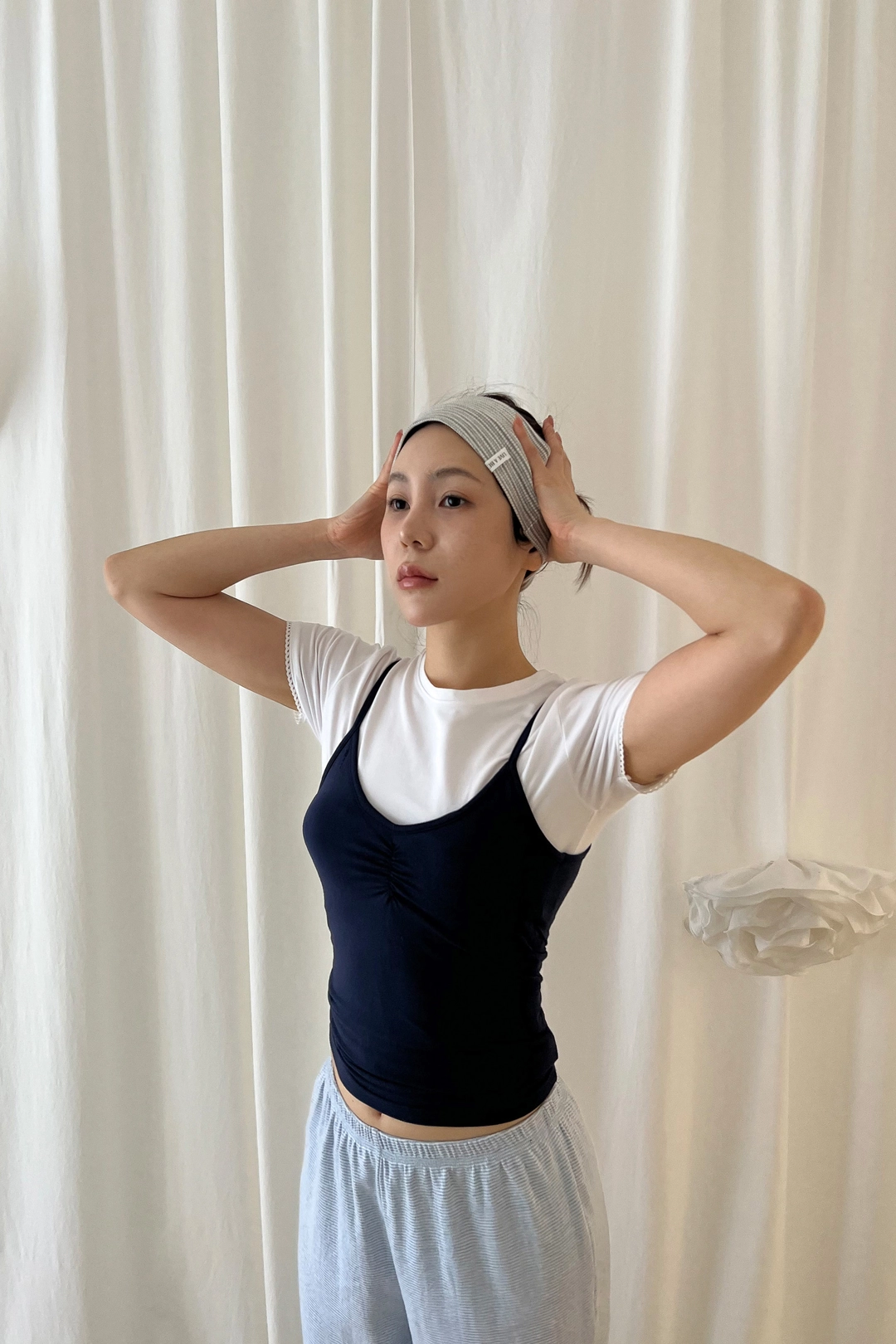 리브어리 [L/V] Stripe Hair Band (grey) 상품 이미지 2
