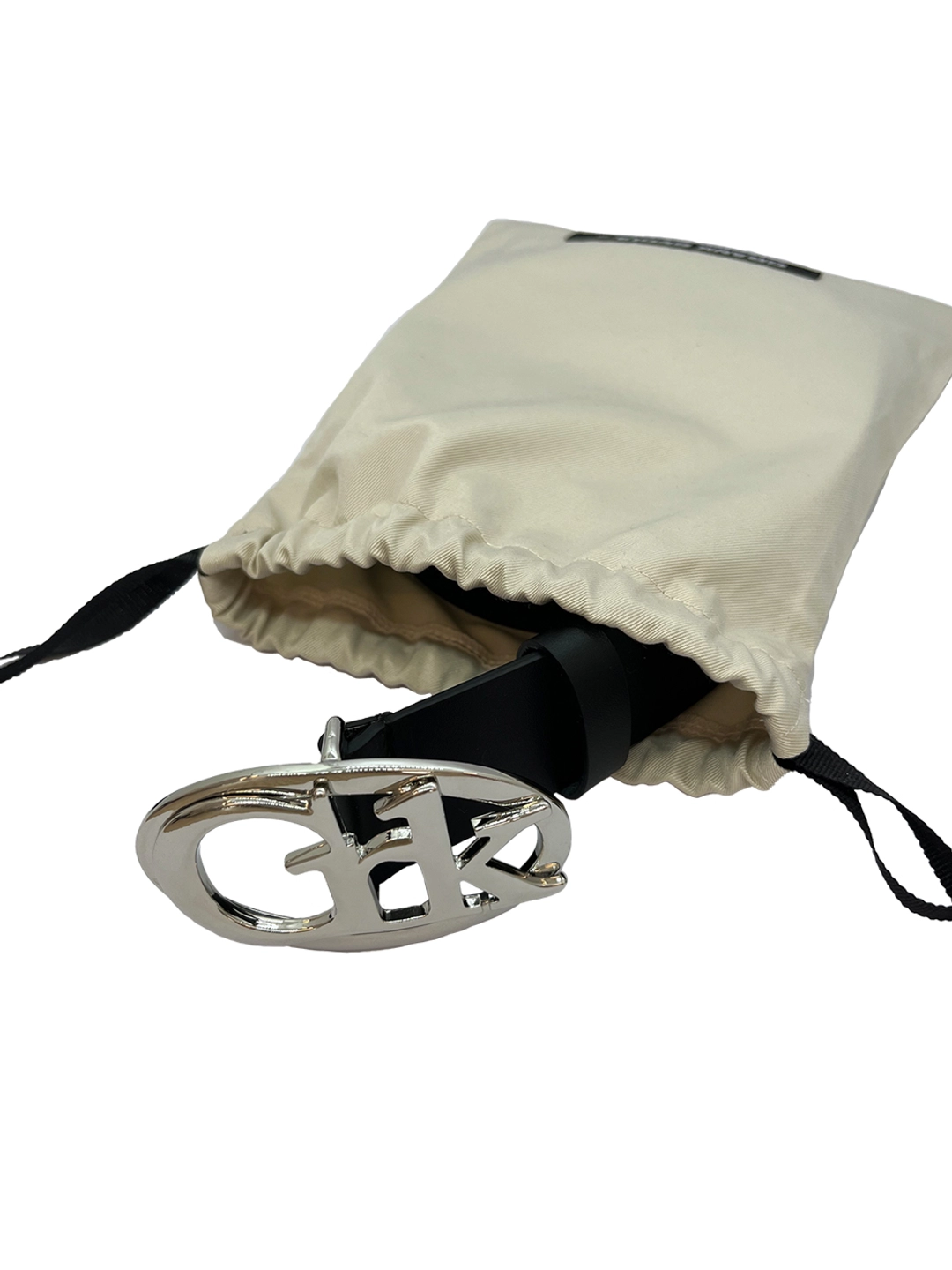 크랭크 [Last one] LOGO BUCKLE LEATHER BELT_BK 상품 이미지 3