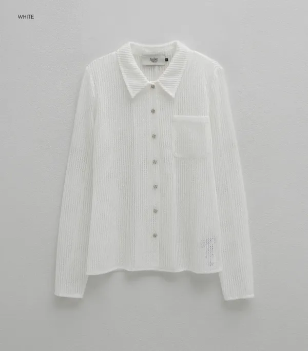 (BL-4237)LONA CROCHET FLARE SHIRT