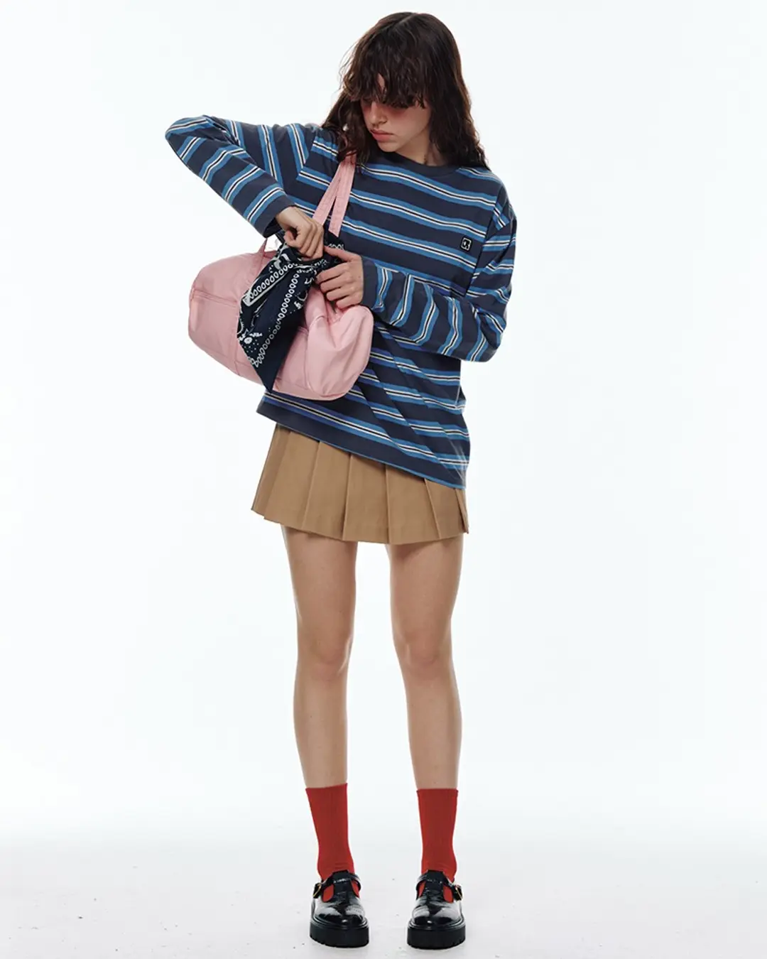센토르 COTTON PLEATS MINI SKIRTS_BEIGE 상품 이미지 1