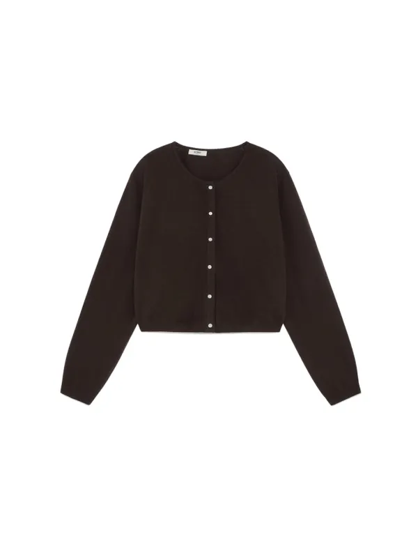 G CLASSIC LOOSE FIT CARDIGAN (DARK BROWN)