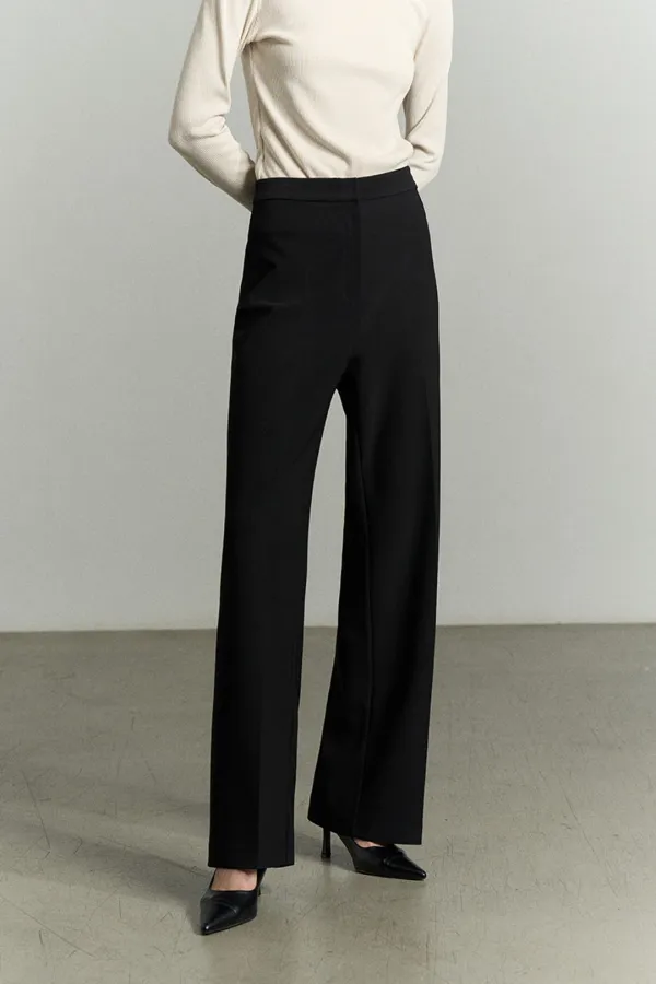 PINTUCKED STRAIGHT LEG PANTS