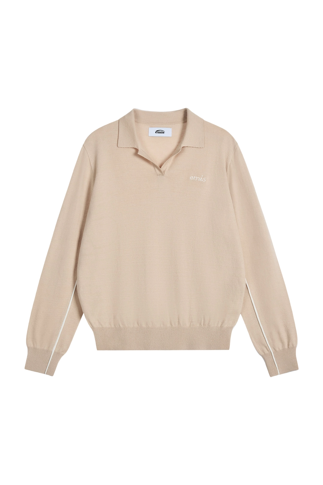 이미스 (W) COLLAR KNIT TOP-BEIGE 상품 이미지 1