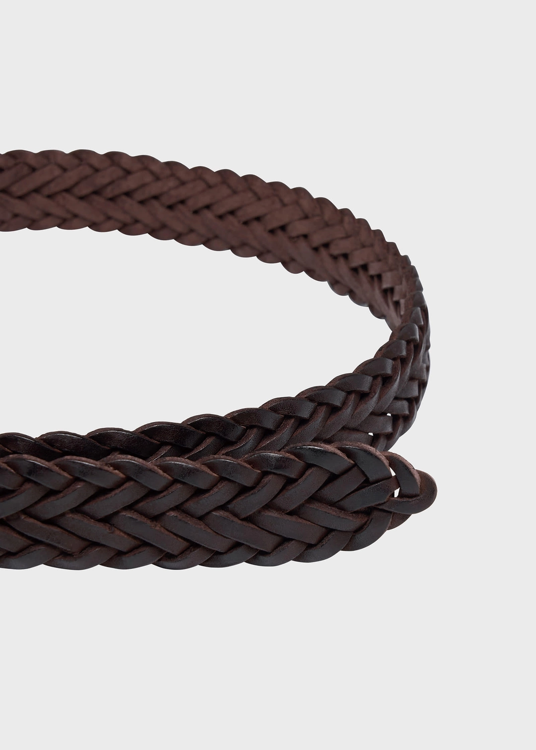 프랙티컬 앤 리얼리스틱 Classy Woven Leather Belt Brown 상품 이미지 2