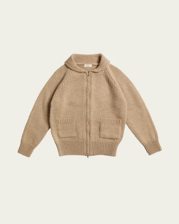 (2차) Puppy Over Zip-up Knit - Beige