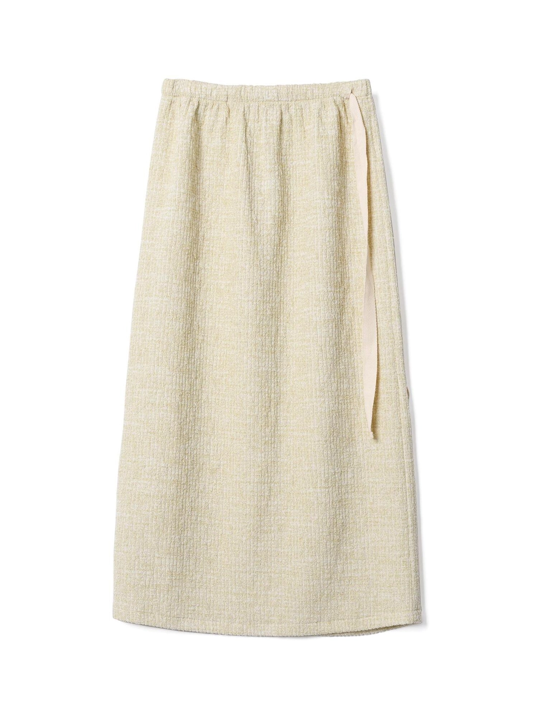 포에브 Melange Knit Long Skirt - Sage Green 상품 이미지 3