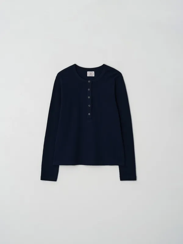 [3rd] Tom waffle henley t-shirt_navy