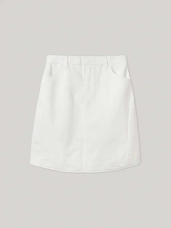 White Enna Denim Skirt
