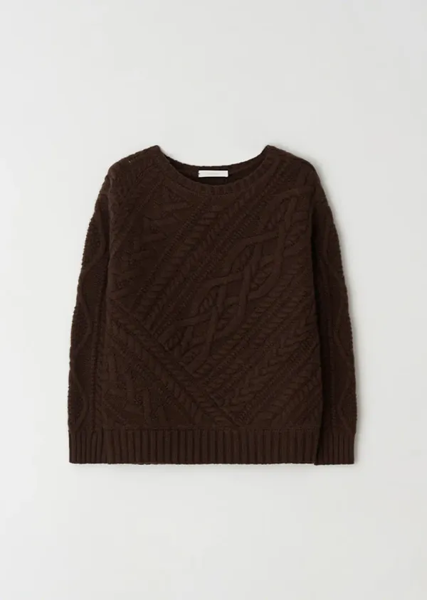 fishermans knot knit-brown