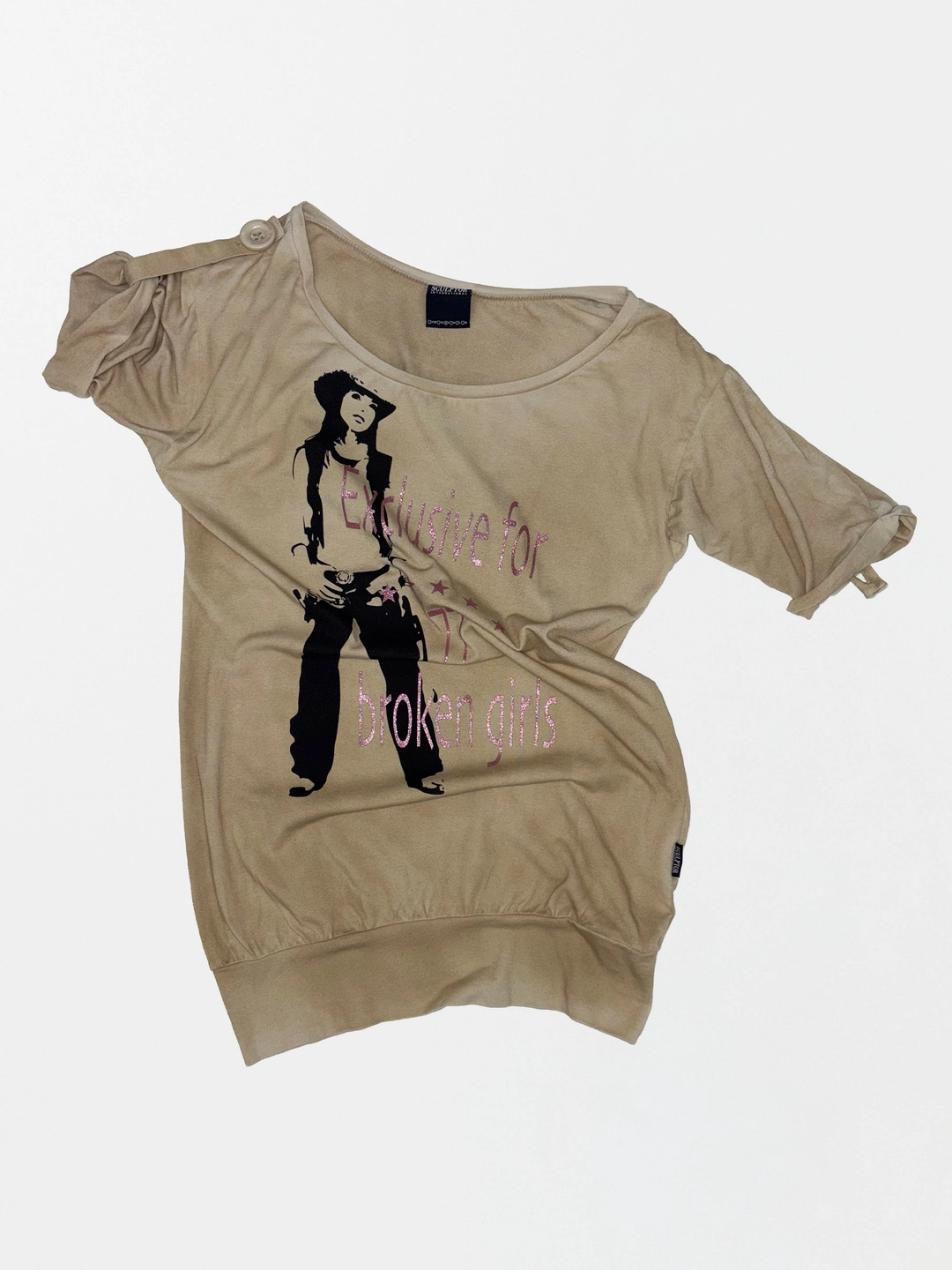 스컬프터 Broken Girls Roll Up Tee Dirty Sand 상품 이미지 1