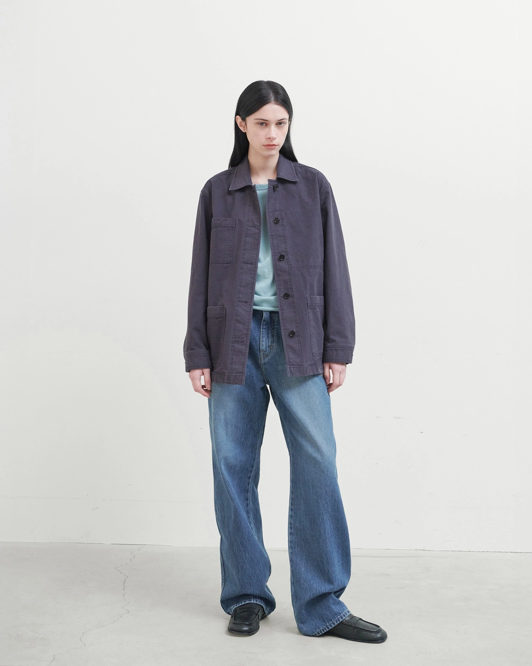 브라운야드 W Washed Work Jacket, Navy 상품 이미지 2