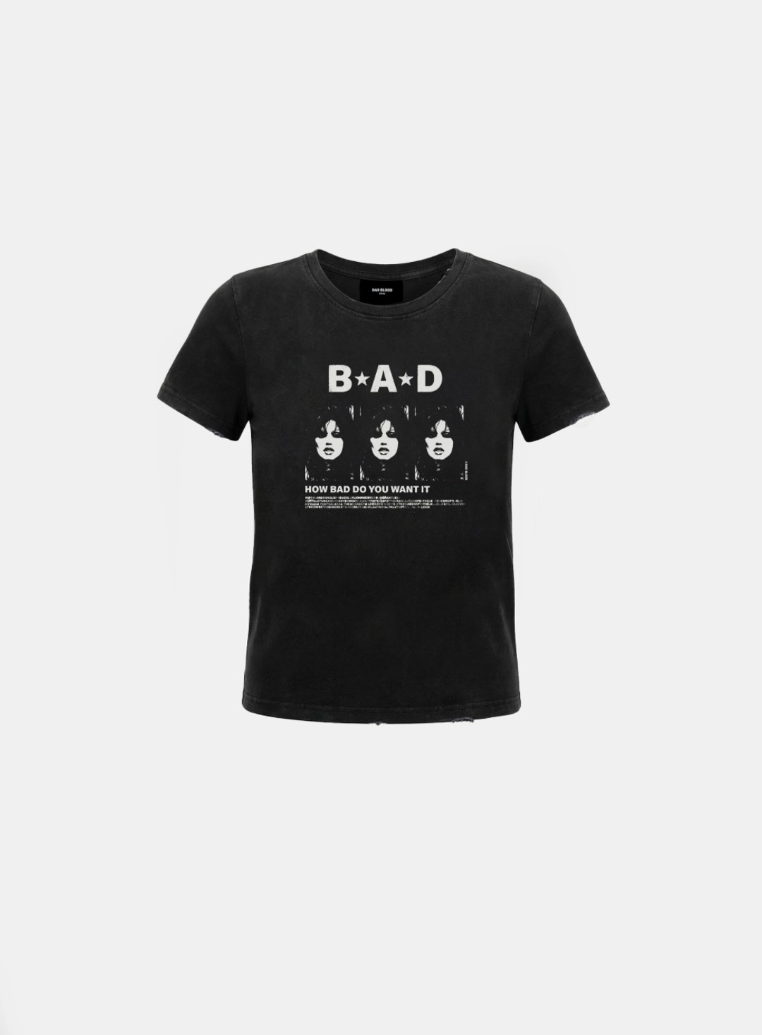 배드블러드 [w-tee26-139] B.A.D. Short Sleeve T-Shirt - Black 상품 이미지 1