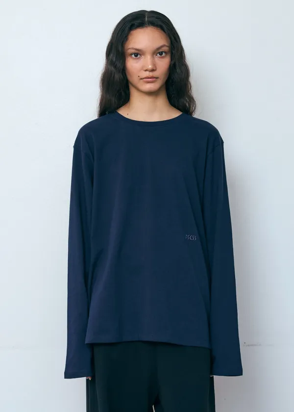 PS Logo Long Sleeve Top_Navy