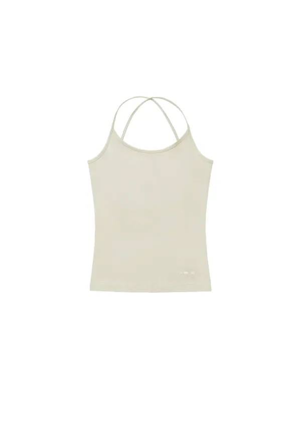 BASIC STRAP SLEEVELESS, BEIGE