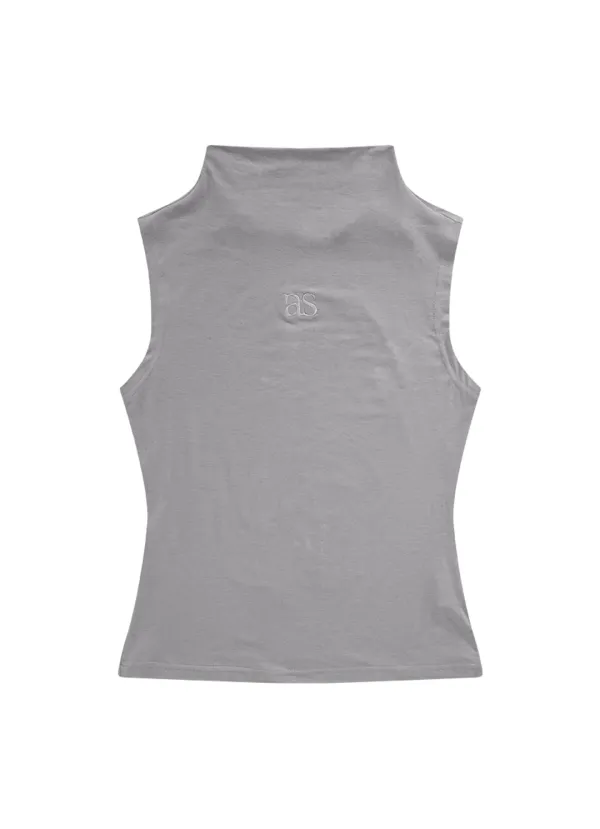 HUSH HIGH-NECK SLEEVELESS / DUSTY