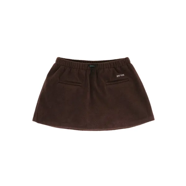 Fleece Drawstring Mini Skirt (chocolate brown)