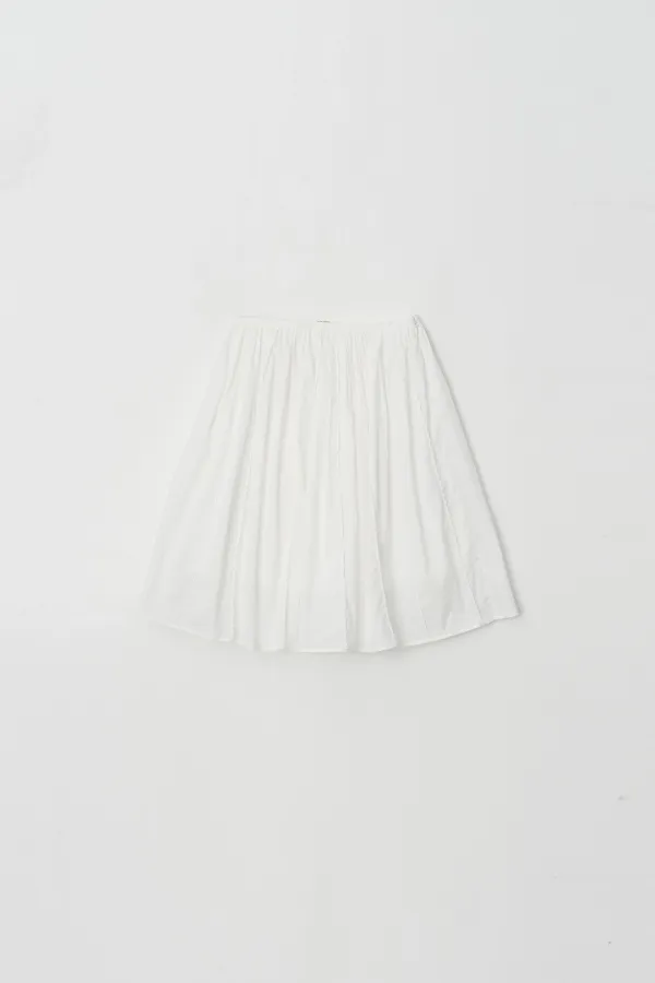 Frilled And Embroidered Skirt (white)