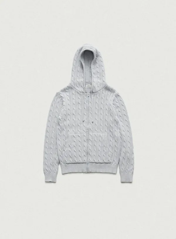 Pobby Cable Knit Zip-Up Hoodie_Light Blue