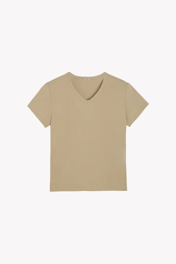 Palen V Neck Tee (Beige)