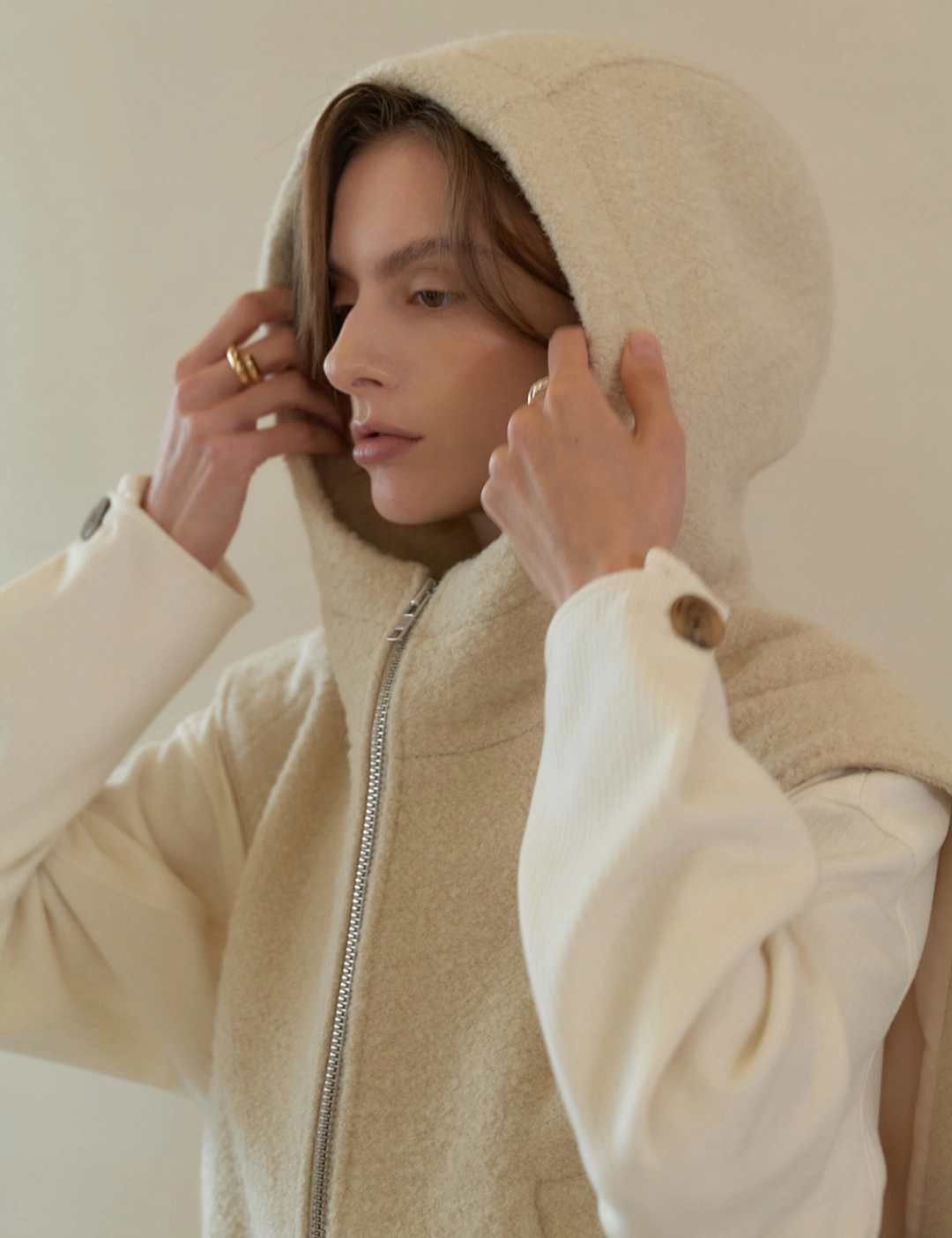 노미나떼 Noel Hooded Vest (Cream) 상품 이미지 3