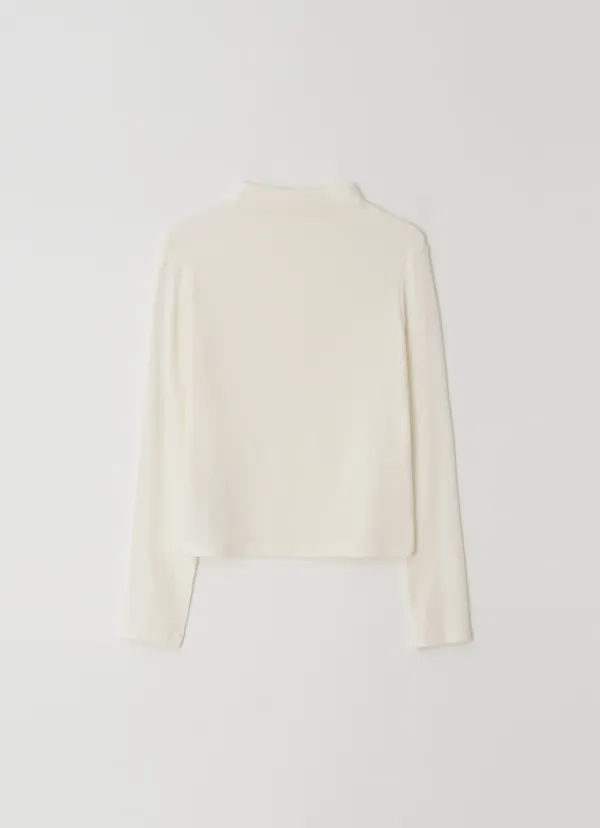 MOKE NECK TURTLE T-SHIRT - IVORY