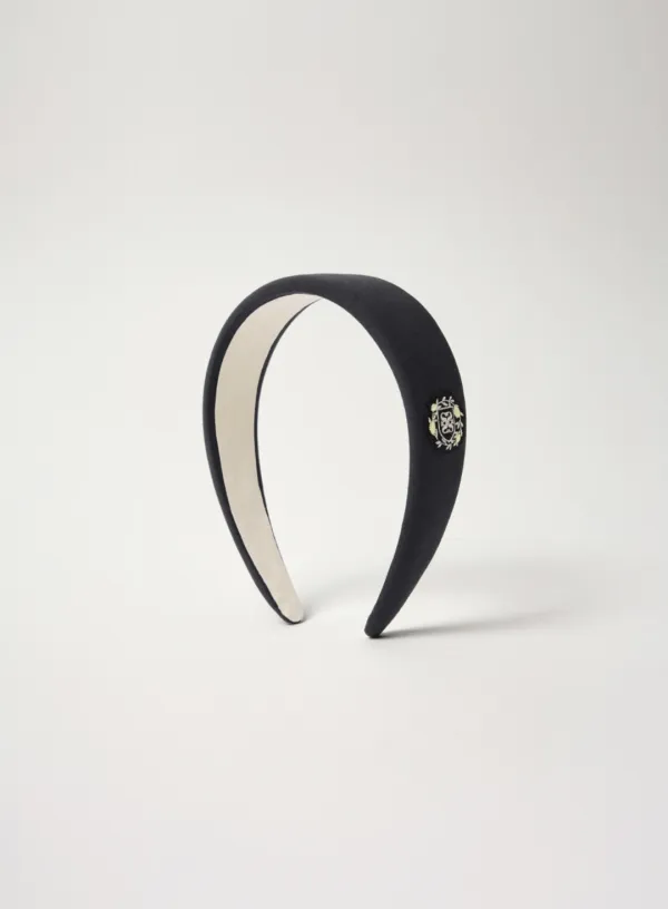 (W) Crest Logo Hairband - Charcoal