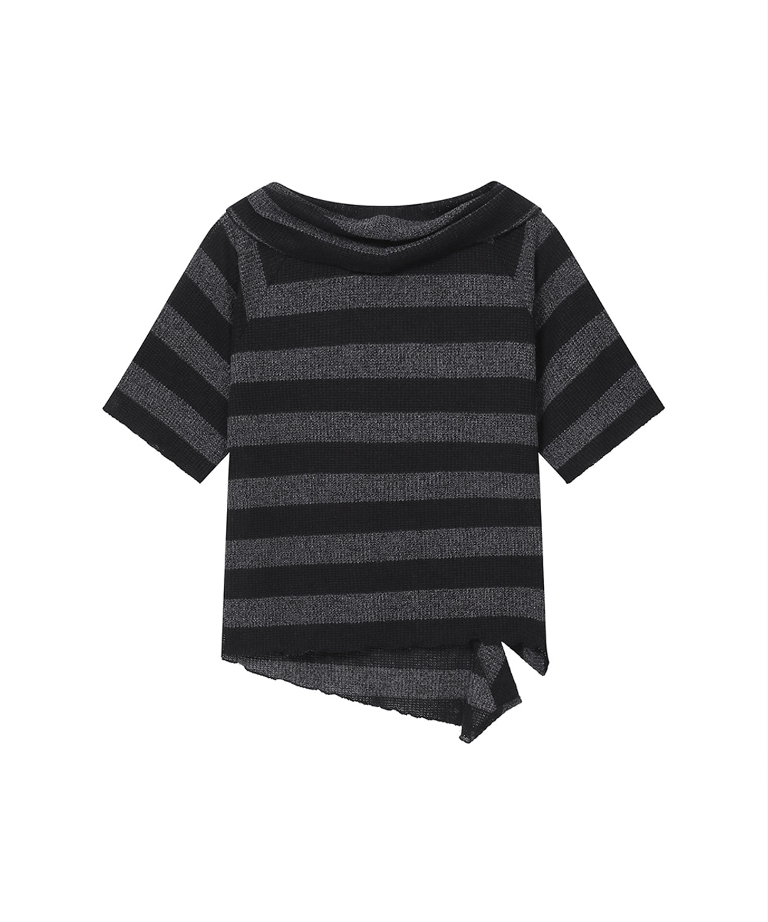 미세키서울 [레이 PICK] Diagonal crochet knit top STRIPE 상품 이미지 2