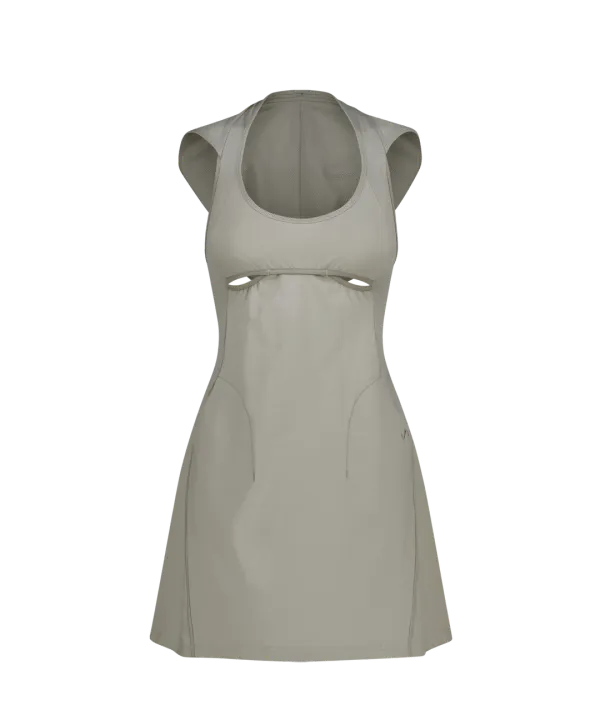 Halter Hoodie Apron Dress / Grey