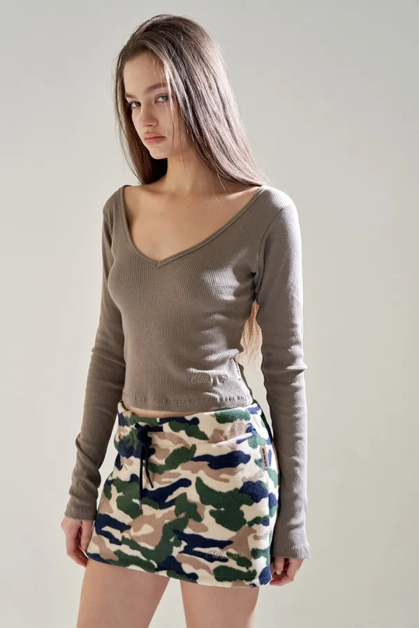 MONO V-NECK LONG SLEEVE L.BROWN