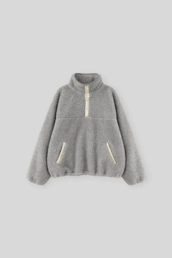 Lobed fleece pullover (gray)