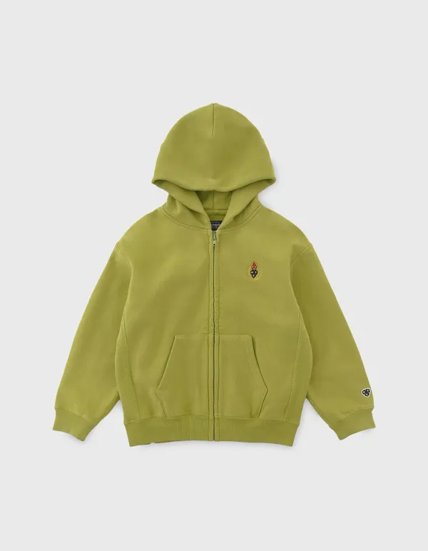 CHILDREN WASHED 221 ZIP-UP HOODIE / Lime
