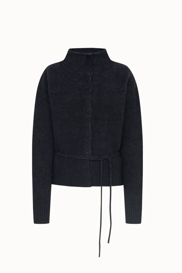 [3차 리오더]High Neck Button Raccoon Cardigan[LMBFWI25KN298]-Perfume Charcoal
