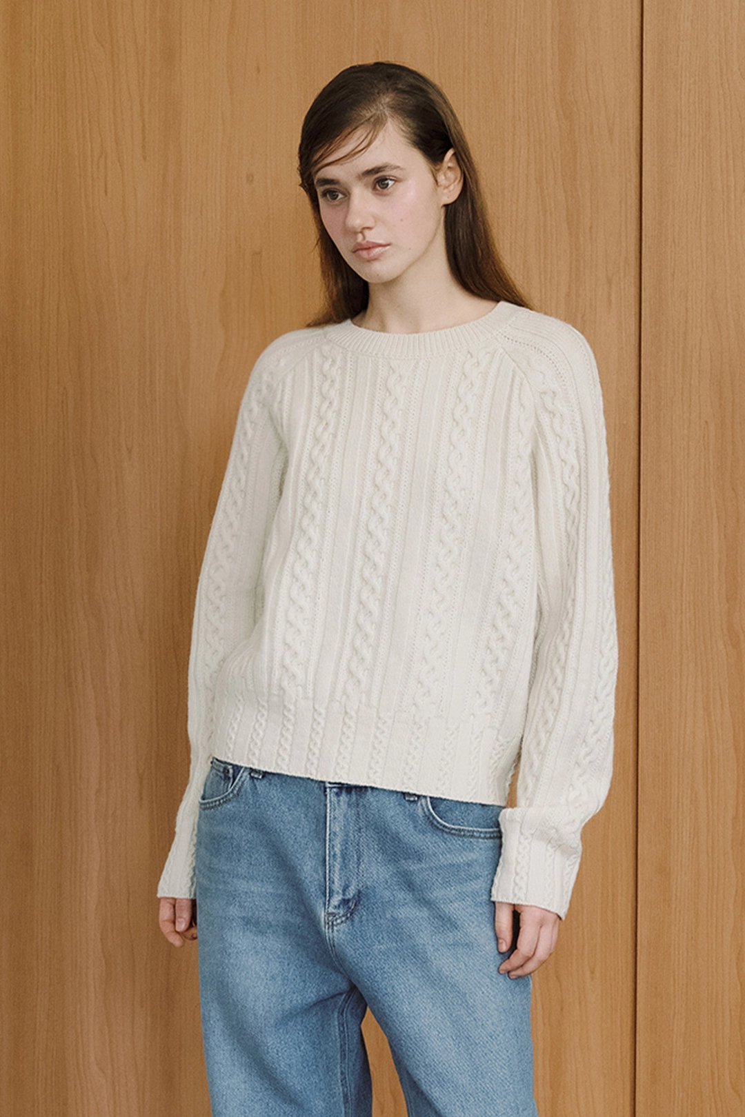 샤드라마 COA WOOL CABLE KNIT [IVORY] 상품 이미지 2