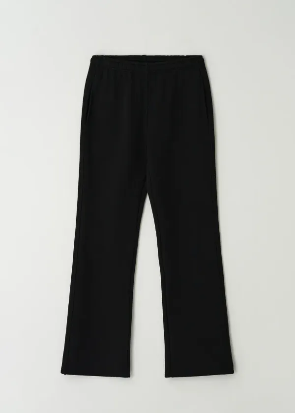 Semi Flared Sweat pants(Black)