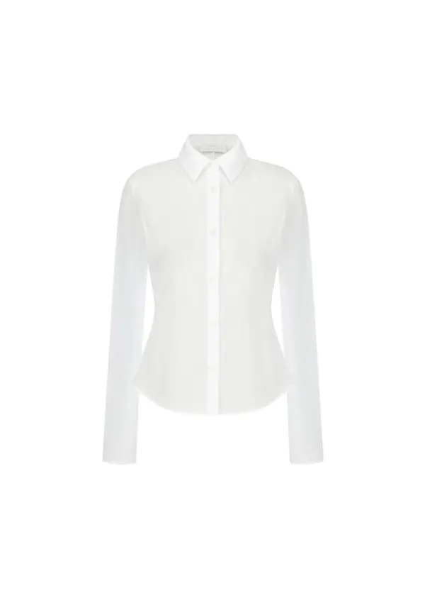 Sheer Slim Shirt, White